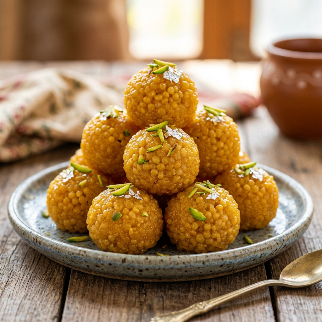 Fresh Motichoor Ladoo Stack